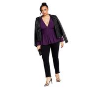 City Chic Women's Apparel City Chic Plus Top Rapture in Petunia, Size 16 Dress Shirt, 20