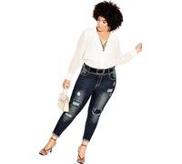 City Chic Women's Apparel Women's City Chic Plus Size Jean Patched Apple S, Denim Mid, 16 Plus
