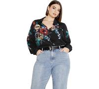 City Chic Women's Apparel Women's City Chic Plus Size Shirt Phoebe, Dark Late Bloom, 18 Plus