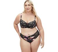 City Chic Women's Arcadia Shorty Base Layer Underwear, Black Floral Print, 18-20 Plus