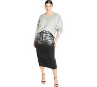 City Chic Women's Citychic Plus Size Jumper Iliana, Silver, Small