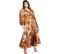 City Chic Women's Citychic Plus Size Maxi Maddie Wrap Dress, Swept Away, 16