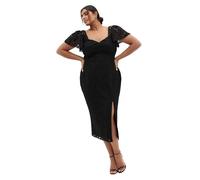 City Chic Women's Dress-Maisie Lace Midi Formal, Black, 20 Plus