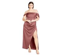 City Chic Women's Forbidden Love Off Shoulder Maxi Dress, Rose, 22 Plus