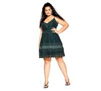 CITY CHIC Women's Plus Size Dress Nouveau FF, Emerald, 18