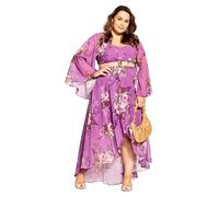 CITY CHIC Women's Plus Size Maxi Nora Dress, Wisteria Painterly R, 22