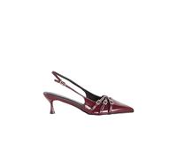 City Chic Women's Sling Back-Wide Fit Mia Pump, Burgundy, 3.5 UK