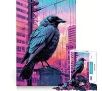 City Crow Jigsaw Puzzles 1000 Pieces for Adults Cognitive Train Vivid Hue Pattern Assemble (38x52cm)