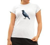 City Crow Women's Cotton T-Shirt S White