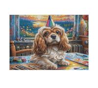 City Cute Poodle 300 Pieces Jigsaw Puzzles Radiant Whimsical Menagerie For Men Educational Decompression Adults Anxiety Memory Care Mothers Valentines Gift Eco Friendly Material 300 PCS