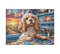 City Cute Teddy Dog 500 Piece Pack Classic Jigsaw Puzzle Splendid Celestial Critters Couple Puzzle Partners Ultra Difficult Wall Decor Easter New Year Gift Thick Paperboard 500 PCS