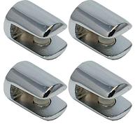 City Deco Glass Shelf Support (Pack of 4, Polished Chrome)