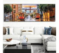 City Diamond Art Kits Adults, Street Diamond Painting Kits for Adults, 5D Round Full Drill Gem Art Mosaic Kits for Beginner, Crystal Rhinestone Embroidery Crafts for Home Wall Decor 80x240cm, Model136