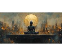 City Diamond Art Kits Adults Zen Diamond Painting Cross Stitch Kits for Adults 48x24 In, DIY Crystal Art Canvas for Painting, Rhinestones Embroidery Wall Pictures Crafts for Home Decor Gifts ZSHD-5643