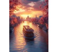City Diamond Art Landscape Diamond Painting Kits for Adults 5D DIY Full Square Drill Cross Stitch Kits for Adults Arts and Crafts for Bedroom Decor, Room Decor, Gifts for Women 10x14inch -yym2507A3