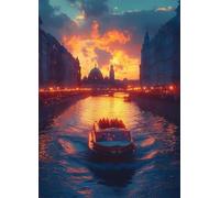 City Diamond Art Landscape Diamond Painting Kits for Adults Beginner 5D DIY Full Square Drill Cross Stitch Kits for Adults Arts and Crafts for Bedroom Decor, Room Decor, Gifts 32x44inch -bby2507J0