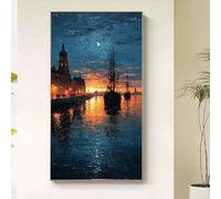 City Diamond Painting Landscape Diamond Art Kits Adults, 5D Crystal Art Kits for Adults Kids DIY Square Full Drill Gem Art Dots Craft Paintings Embroidery Kits Home Wall Decor Gifts 70x140cm tb75-l