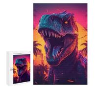 City Dinosaur Sunset Jigsaw Puzzle, 1000 PCS, Indoor Activity for The Home, A Thoughtful Gift Idea for Adults Who Enjoy Puzzles