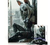 City Emo Punk Rabbit 1000 Piece Jigsaw Puzzles for Adults Teenagers DownTime Game Rich Color Real Challenge Wall Accent (50x75cm)