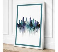 City Fading into Mist Canvas Wall Art Print 18x12 Inch (46 x 30 cm)