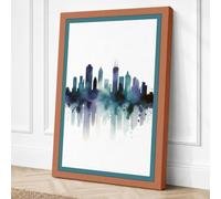 City Fading into Mist Canvas Wall Art Print 24x16 Inch (61 x 41 cm)