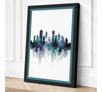 City Fading into Mist Canvas Wall Art Print 36x24 Inch (91 x 61 cm)