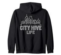 City Hive Life Urban Beekeeper Rooftop Apiary Art Zip Hoodie