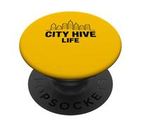 City Hive Life Urban Beekeeper Skyline Art PopSockets Adhesive PopGrip