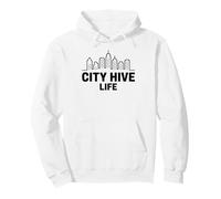 City Hive Life Urban Beekeeper Skyline Art Pullover Hoodie