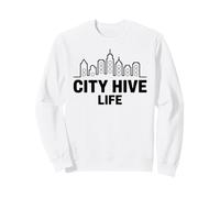 City Hive Life Urban Beekeeper Skyline Art Sweatshirt