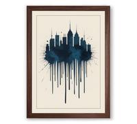 City in Dissolution Modern Framed Wall Art Print A1 (84.1×59.4cm) Walnut, Wall Decor for Living Room, Bedroom, Office & Home, Ready to Hang, Art Gift