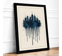 City in Dissolution Modern Framed Wall Art Print A3 (42×29.7cm) Black,