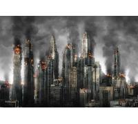 City In Flames, War, Disaster, 1000 Pieces City Landscape Jigsaw Puzzle Paper Puzzle Educational Toys Live Together50x70cm