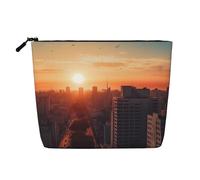 City in The Sunset Cosmetic Bag for Women- Portable Travel Organiser, Toiletry Bag with Zip Closure