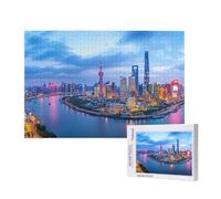City Jigsaw Puzzles for Adults 1000 Landscape Puzzle, Wooden Puzzles for Adults with Gift Box, Impossible Puzzle, Challenging High Difficulty Family Activity, Gifts for Men Women,75x50 cm, p75t