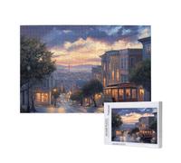 City Jigsaw Puzzles for Adults 1000 Street Puzzle, Wooden Puzzles for Adults with Gift Box, Impossible Puzzle, Challenging High Difficulty Family Activity, Gifts for Men Women,75x50 cm, p458t