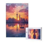 City Jigsaw Puzzles for Adults 3000, Sunset Puzzles for Adults Wooden, Funny/Difficult/Impossible/Challenging Decompression Games, As a Birthday and Holiday Decor Gift for Women and Men M-1749