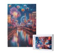 City Jigsaw Puzzles for Adults 5000 Night View Puzzle, Wooden Puzzles for Adults with Gift Box, Impossible Puzzle, Challenging High Difficulty Family Activity, Gifts for Men Women,105x156 cm, p1905t