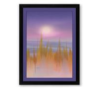 City Light at Dawn Modern Framed Wall Art Print A1 (84.1×59.4cm) Black, Wall Decor for Living Room, Bedroom, Office & Home, Ready to Hang, Art Gift