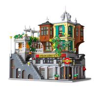 City Light Rail Station Building Set, Urban Railway Station Modular Building Bricks Model Toy, Street View Gothic Architecture House Construction Kit, Gift for Adults Teens Aged 14+ (3692 Pieces)