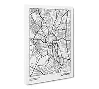 City Map Coventry Uk Canvas Print | Gallery Wrapped 30mm Frame Wall Art | 24x16 inches | Ready to Hang | Modern Maps Picture | Living Room Bedroom Lounge Office