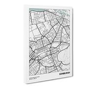 City Map Edinburgh Uk Canvas Print | Gallery Wrapped 30mm Frame Wall Art | 24x16 inches | Ready to Hang | Modern Maps Picture | Living Room Bedroom Lounge Office