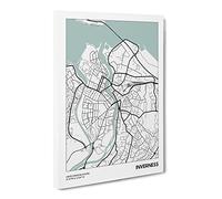 City Map Inverness Uk Canvas Print | Gallery Wrapped 30mm Frame Wall Art | 20x14 inches | Ready to Hang | Modern Maps Picture | Living Room Bedroom Lounge Office