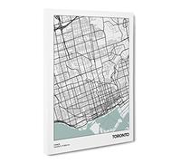 City Map Toronto Canada Canvas Print | Gallery Wrapped 30mm Frame Wall Art | 24x16 inches | Ready to Hang | Modern Maps Picture | Living Room Bedroom Lounge Office