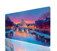 City Mouse Mat 32x16x0.12In Waterproof Gaming Mouse Pad Landscape Non-slip Rubber Base Abrasion-resistant Stitched Edges, Large Mousepad as Desk Mat for Office Accessories Laptop Keyboard JXL-0406