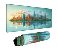 City Mouse Mat Landscape Mousepad with Stitched Edges as Desk Mat Improved Pecision and Speed, Mouse Pad as Desk Accessories for Laptop Wireless Keyboard Table Autumn Decorations 24 x 56in DBYH-1653