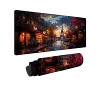 City Mouse Mat Night View Mouse Pad 24X12inch, Washable Mousepad, Gaming Mousepad Office Accessories with Anti-Slip Rubber Base Double Stitched Edges for Laptop Office, Decor, Gifts for Men -TL652A