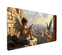 City Mouse Pad Angel Large Mouse Mat 60 x 30cm Desk Mat Large Non-Slip Rubber Base-Smooth Cloth Surface, Durable Stitched Edges Desk Pad for Gaming, Office, Computer Keyboard Accessories (City) 53571a