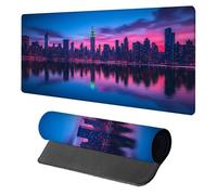 City Mouse Pad, Mouse Mat 1000x500x3mm, Stitched Edge Design XXL Desk Mat Large, Desk Accessories Gaming Mousemat, Office Accessories Keyboard Pad, for Gaming PC Office Large Mousepad, Blue D-7408