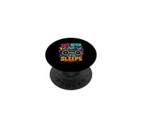 City Never Sleeps Retro Boombox Urban Music Lover PopSockets Adhesive PopGrip
